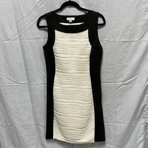 Calvin Klein black and white bodycon dress, size 10, new with tags, never worn